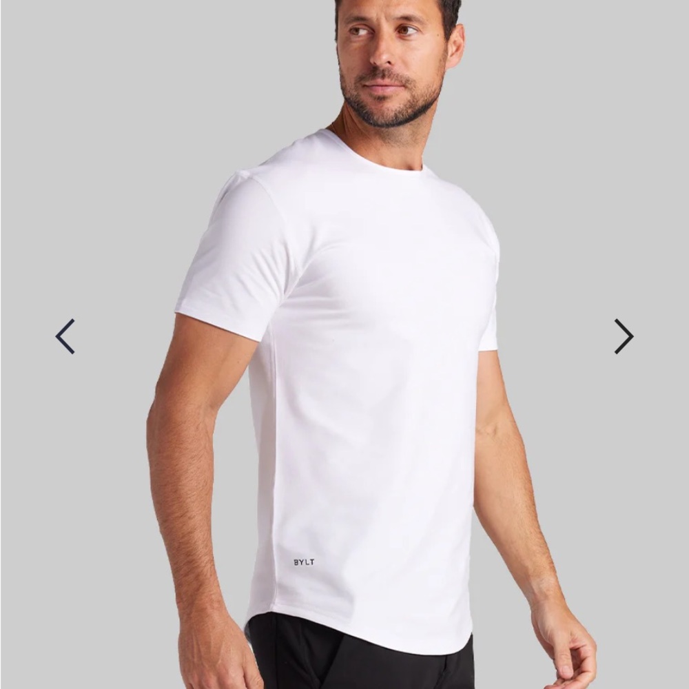 BYLT White Drop Cut Tee (Tshirt) Size Large L (T Shirt)